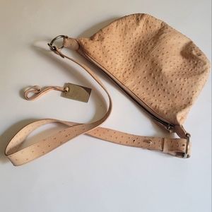 Gorgeous Furla ostrich skin purse ballet pink w/ matching keychain